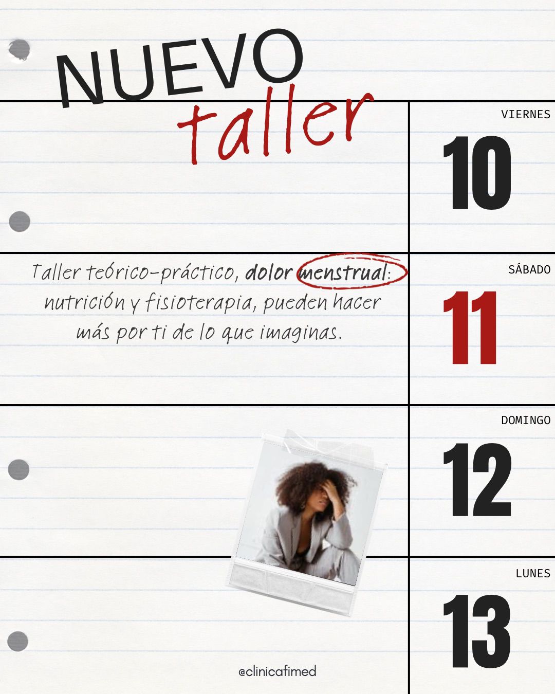 Nuevo taller online: dolor menstrual, nutrición y fisioterapia
